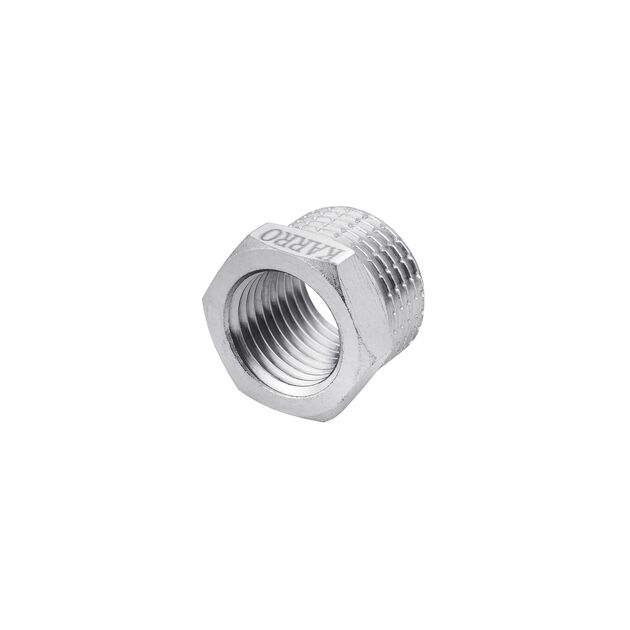 Футорка Karro 3/8" х 1/4" НВ никелированная KR-3115, фото , изображение 3 | SNABZHENIE.com.ua Футорка Karro 3/8" х 1/4" НВ никелированная KR-3115, фото , изображение 3 | SNABZHENIE.com.ua