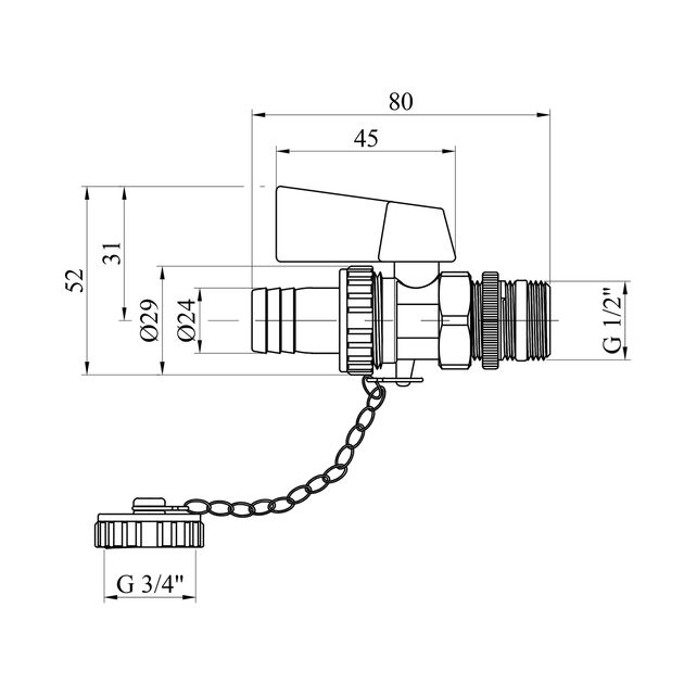 Кран сливной Karro Super 1/2" никелированный KR-1074, фото , изображение 2 | SNABZHENIE.com.ua Кран сливной Karro Super 1/2" никелированный KR-1074, фото , изображение 2 | SNABZHENIE.com.ua