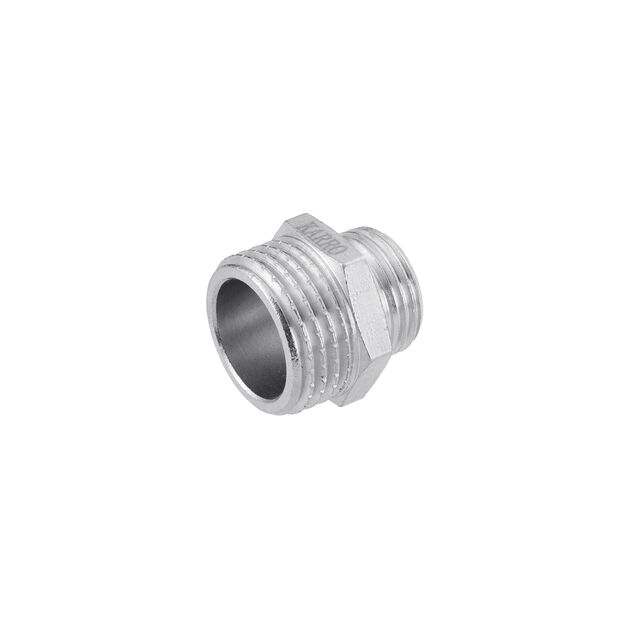 Ниппель переходной Karro 1/2х3/8 НН никелированный KR-3114, фото  | SNABZHENIE.com.ua Ниппель переходной Karro 1/2х3/8 НН никелированный KR-3114, фото  | SNABZHENIE.com.ua