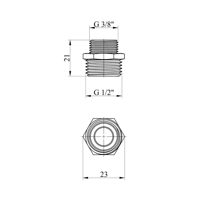 Ниппель переходной Karro 1/2х3/8 НН никелированный KR-3114, фото , изображение 2 | SNABZHENIE.com.ua Ниппель переходной Karro 1/2х3/8 НН никелированный KR-3114, фото , изображение 2 | SNABZHENIE.com.ua