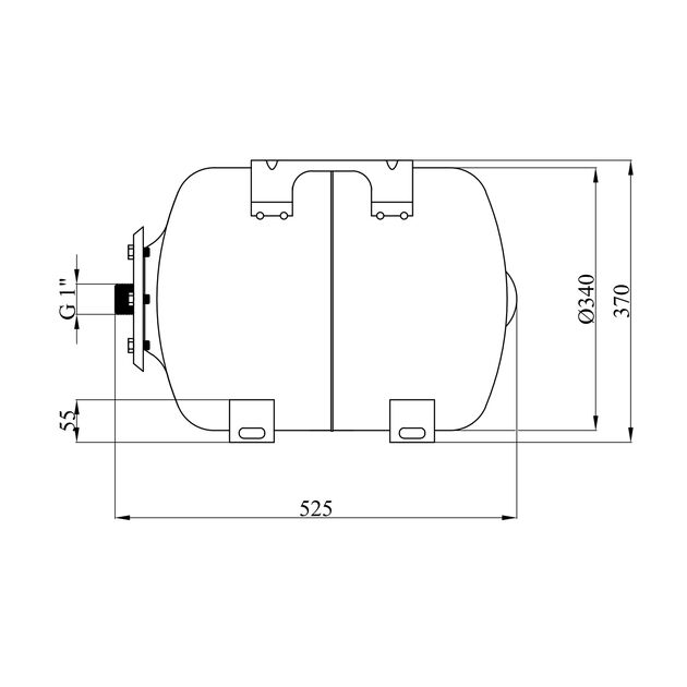 Гидроаккумулятор Pumpman ГА НТ горизонтальный 50 л, фото , зображення 2 | SNABZHENIE.com.ua