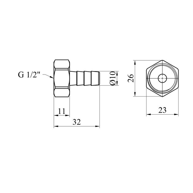 Штуцер LexLine 1/2 РВ латунный, D=10 мм УК0002-3, фото , изображение 2 | SNABZHENIE.com.ua Штуцер LexLine 1/2 РВ латунный, D=10 мм УК0002-3, фото , изображение 2 | SNABZHENIE.com.ua