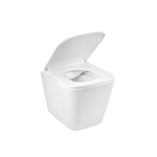 Унітаз підвісний Kroner Eifel WHI493436 RIMLESS безободковий з сидінням Slim Duroplast / Soft-close / Quick release (KE493436WHIR), фото , зображення 4 | SNABZHENIE.com.ua Унітаз підвісний Kroner Eifel WHI493436 RIMLESS безободковий з сидінням Slim Duroplast / Soft-close / Quick release (KE493436WHIR), фото , зображення 4 | SNABZHENIE.com.ua