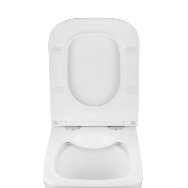 Унітаз підвісний Kroner Eifel WHI493436 RIMLESS безободковий з сидінням Slim Duroplast / Soft-close / Quick release (KE493436WHIR), фото , зображення 6 | SNABZHENIE.com.ua Унітаз підвісний Kroner Eifel WHI493436 RIMLESS безободковий з сидінням Slim Duroplast / Soft-close / Quick release (KE493436WHIR), фото , зображення 6 | SNABZHENIE.com.ua