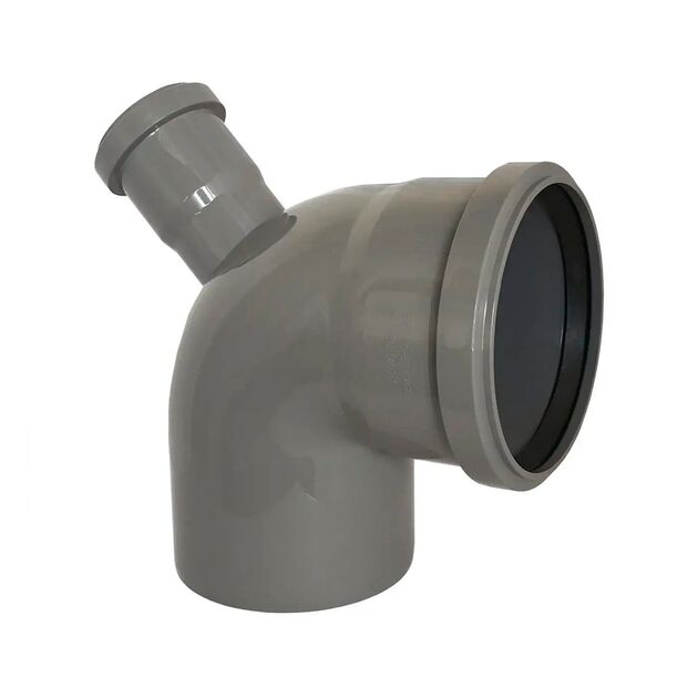 Колено Rozma 110х45° с отводом 50х67° для внутренней канализации, фото  | SNABZHENIE.com.ua