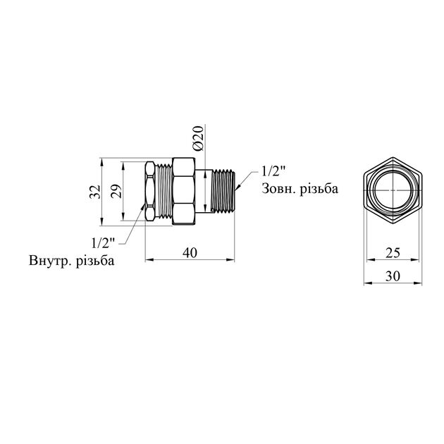 Сгон-американка LexLine 1/2" ВН латунный УК0811-В, фото , изображение 2 | SNABZHENIE.com.ua Сгон-американка LexLine 1/2" ВН латунный УК0811-В, фото , изображение 2 | SNABZHENIE.com.ua