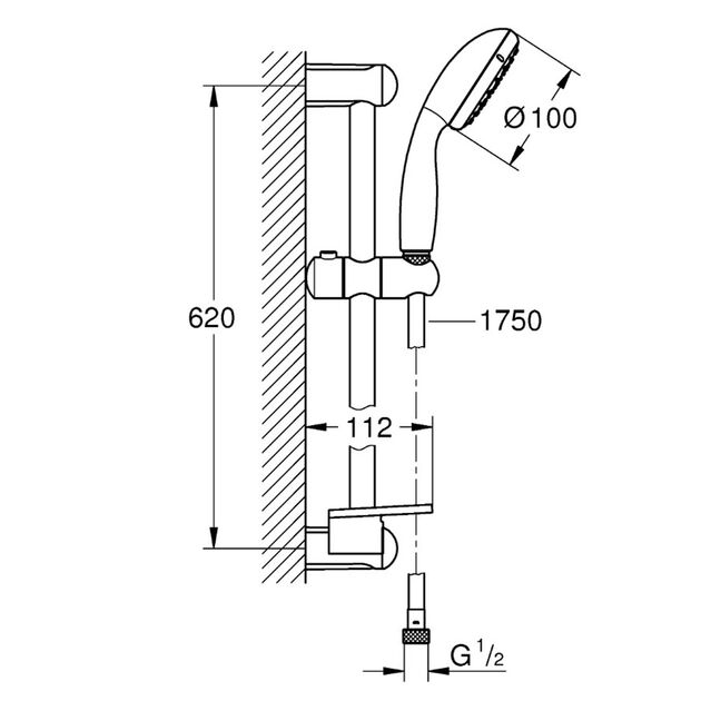 Душевой гарнитур Grohe Tempesta 100, артикул 27926001, фото , изображение 2 | SNABZHENIE.com.ua Душевой гарнитур Grohe Tempesta 100, артикул 27926001, фото , изображение 2 | SNABZHENIE.com.ua