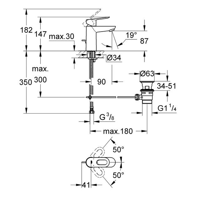 Смеситель для раковины Grohe BauLoop S-Size 23335000, фото , изображение 2 | SNABZHENIE.com.ua Смеситель для раковины Grohe BauLoop S-Size 23335000, фото , изображение 2 | SNABZHENIE.com.ua