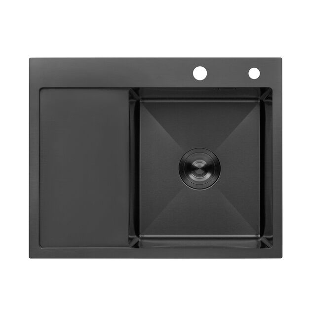 Кухонна мийка Kroner KRP Schwarze - 6350RHM PVD (3,0/1,0 мм), фото  | SNABZHENIE.com.ua Кухонна мийка Kroner KRP Schwarze - 6350RHM PVD (3,0/1,0 мм), фото  | SNABZHENIE.com.ua