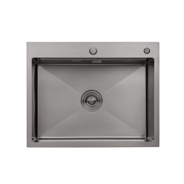 Кухонна мийка Kroner KRP PVD Schwarze - 6350HM (3,0/1,0 мм), фото  | SNABZHENIE.com.ua Кухонна мийка Kroner KRP PVD Schwarze - 6350HM (3,0/1,0 мм), фото  | SNABZHENIE.com.ua