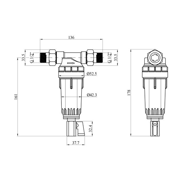 Фильтр магистральный в сборе Titan T-FH 1/2" холодный, фото , изображение 2 | SNABZHENIE.com.ua Фильтр магистральный в сборе Titan T-FH 1/2" холодный, фото , изображение 2 | SNABZHENIE.com.ua