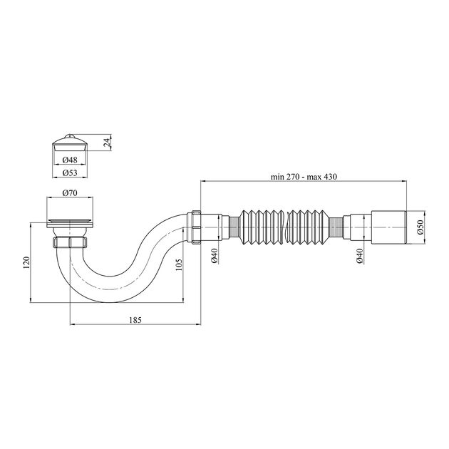 Сифон душевой Kroner KRP - ST01 1 1/2 х40/50 прямоточный, фото , изображение 2 | SNABZHENIE.com.ua Сифон душевой Kroner KRP - ST01 1 1/2 х40/50 прямоточный, фото , изображение 2 | SNABZHENIE.com.ua