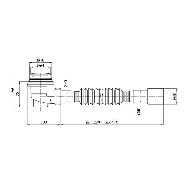 Сифон для душевого поддона Kroner KRP - ST08 1 1/2x60, D-64 з системою СІск-СІас, з гнучкою трубкою 40/50 мм, фото , зображення 2 | SNABZHENIE.com.ua Сифон для душевого поддона Kroner KRP - ST08 1 1/2x60, D-64 з системою СІск-СІас, з гнучкою трубкою 40/50 мм, фото , зображення 2 | SNABZHENIE.com.ua