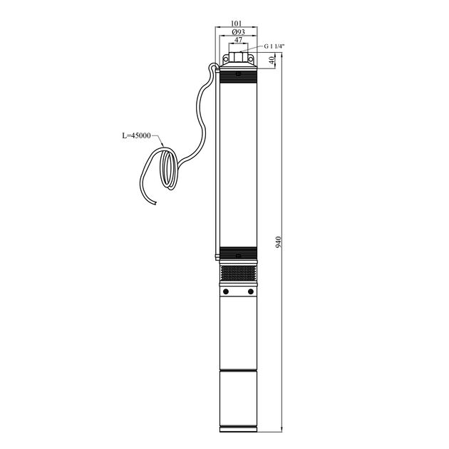 Насос глибинний центробіжний багатоступеневий Pumpman 4STM3-13-0,75 кВт Hmax 93 м Qmax 4,8 куб.м 750 Вт, фото , зображення 2 | SNABZHENIE.com.ua
