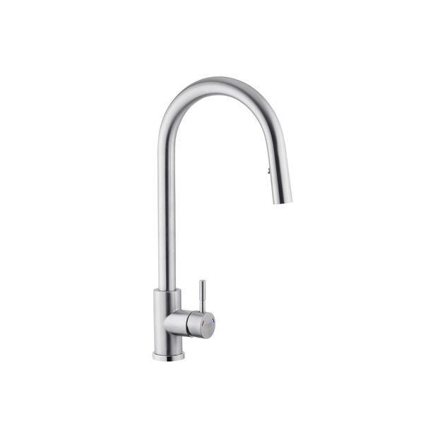 Смеситель кухонный с выдвижным изливом Kroner KRP Edelstahl, фото  | SNABZHENIE.com.ua