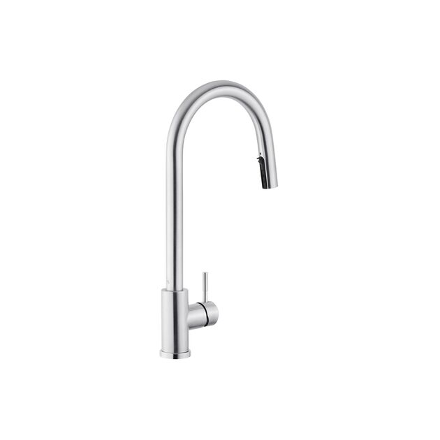 Смеситель кухонный с выдвижным изливом Kroner KRP Edelstahl, фото , изображение 3 | SNABZHENIE.com.ua