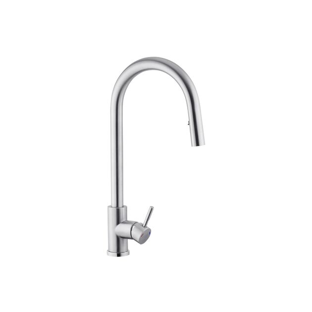 Смеситель кухонный с выдвижным изливом Kroner KRP Edelstahl, фото , изображение 4 | SNABZHENIE.com.ua