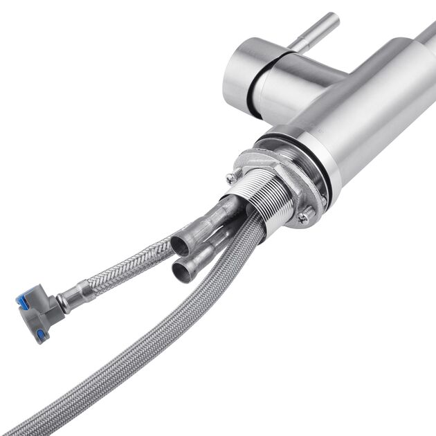 Смеситель кухонный с выдвижным изливом Kroner KRP Edelstahl, фото , изображение 7 | SNABZHENIE.com.ua