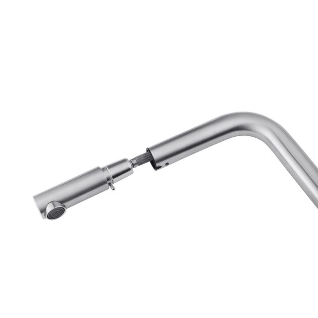 Смеситель кухонный с выдвижным изливом Kroner KRP Edelstahl, фото , изображение 8 | SNABZHENIE.com.ua