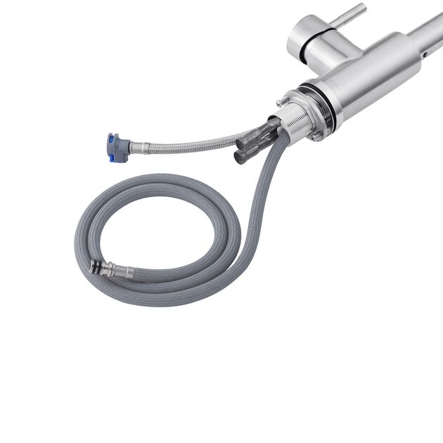 Смеситель кухонный с выдвижным изливом Kroner KRP Edelstahl, фото , изображение 9 | SNABZHENIE.com.ua