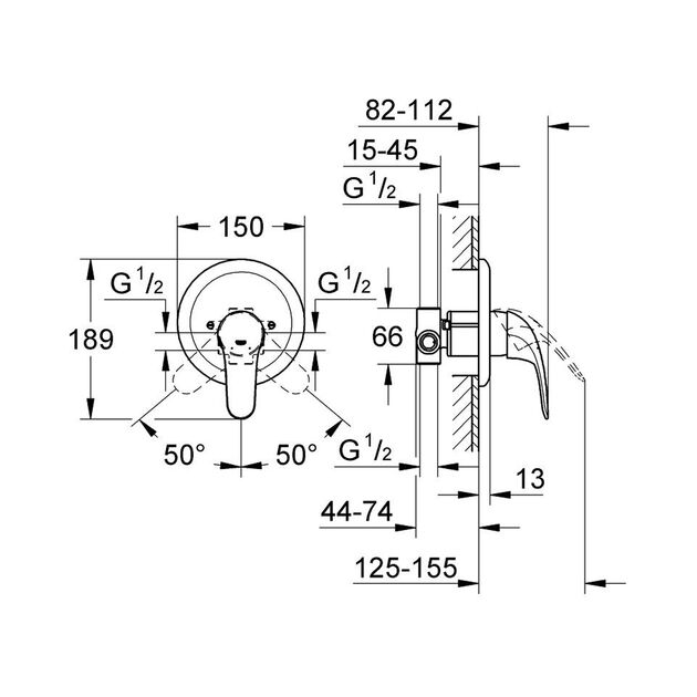 Смеситель для душа Grohe Euroeco 32742000 скрытого монтажа, фото , изображение 2 | SNABZHENIE.com.ua Смеситель для душа Grohe Euroeco 32742000 скрытого монтажа, фото , изображение 2 | SNABZHENIE.com.ua