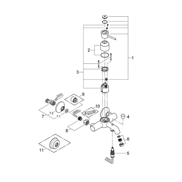 Смеситель для ванны Grohe BauClassic 32865000, фото , изображение 3 | SNABZHENIE.com.ua Смеситель для ванны Grohe BauClassic 32865000, фото , изображение 3 | SNABZHENIE.com.ua