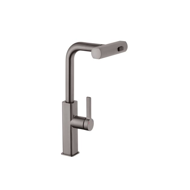 Смеситель кухонный Kroner KRP Edelstahl с выдвижным изливом, фото  | SNABZHENIE.com.ua