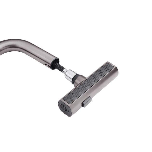 Смеситель кухонный Kroner KRP Edelstahl с выдвижным изливом, фото , изображение 10 | SNABZHENIE.com.ua