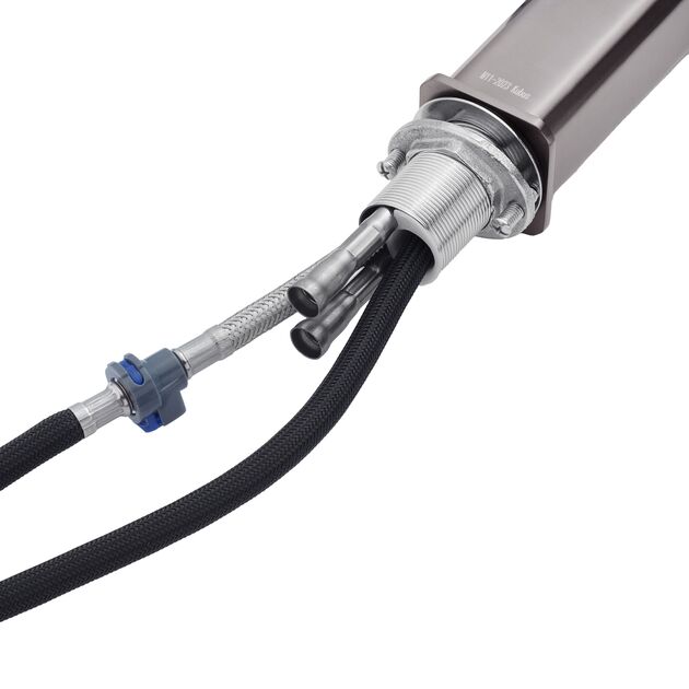 Смеситель кухонный Kroner KRP Edelstahl с выдвижным изливом, фото , изображение 8 | SNABZHENIE.com.ua