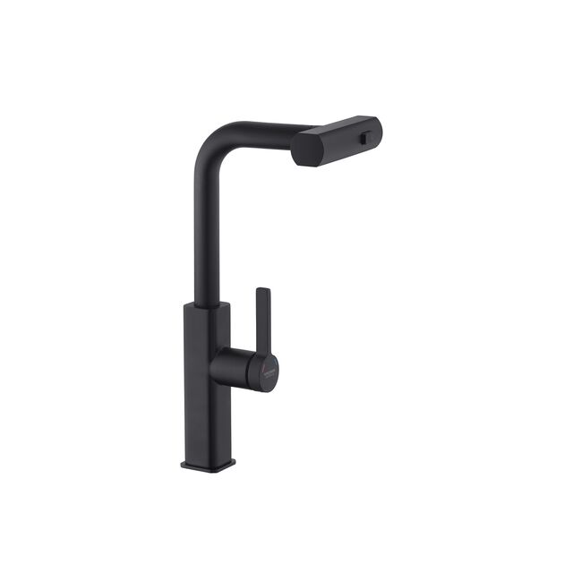 Смеситель для кухни Kroner KRP Edelstahl с выдвижным изливом, фото  | SNABZHENIE.com.ua