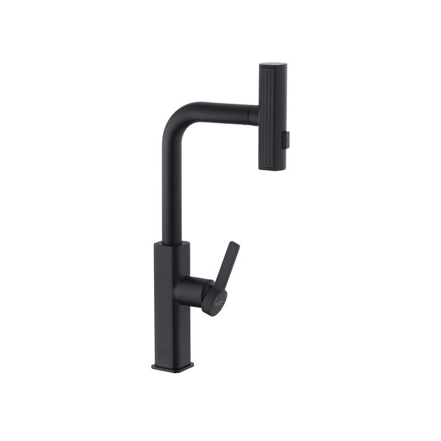 Смеситель для кухни Kroner KRP Edelstahl с выдвижным изливом, фото , изображение 4 | SNABZHENIE.com.ua