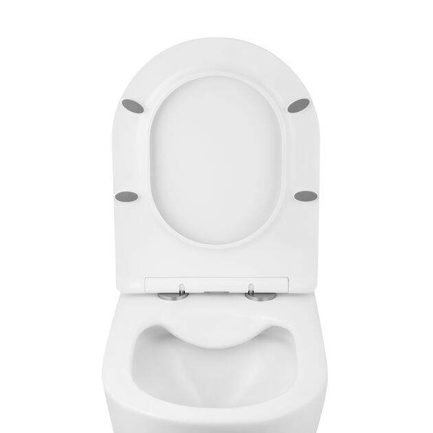 Унітаз підвісний Kroner Harz WHI523632 RIMLESS безободковий з сидінням (KH523632WHIR), фото , зображення 6 | SNABZHENIE.com.ua Унітаз підвісний Kroner Harz WHI523632 RIMLESS безободковий з сидінням (KH523632WHIR), фото , зображення 6 | SNABZHENIE.com.ua