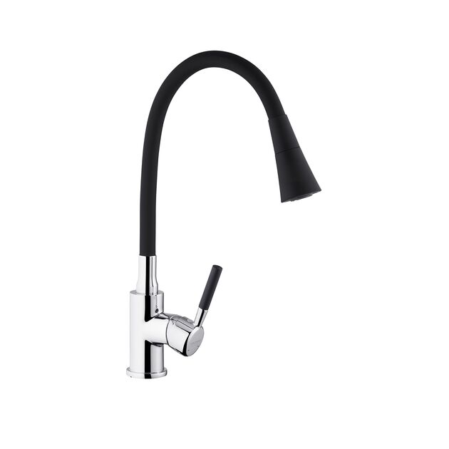Смеситель кухонный Kroner KRM Kuche - C132BLK, фото , изображение 4 | SNABZHENIE.com.ua Смеситель кухонный Kroner KRM Kuche - C132BLK, фото , изображение 4 | SNABZHENIE.com.ua