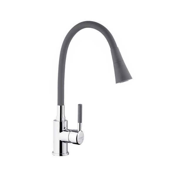 Смеситель кухонный Kroner KRM Kuche - C132GRA, фото  | SNABZHENIE.com.ua