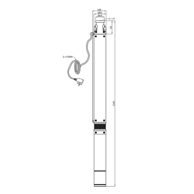 Глубинный центробежный насос Pumpman 4SEM2-20, 1.1 кВт, Hmax 135 м, Qmax 5.5 куб.м, фото , изображение 2 | SNABZHENIE.com.ua