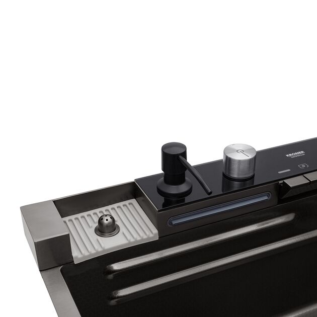 Кухонна мийка Kroner KRP Schwarze - SET7546ARTHM PVD (3.0/0.8 мм), фото , зображення 8 | SNABZHENIE.com.ua Кухонна мийка Kroner KRP Schwarze - SET7546ARTHM PVD (3.0/0.8 мм), фото , зображення 8 | SNABZHENIE.com.ua