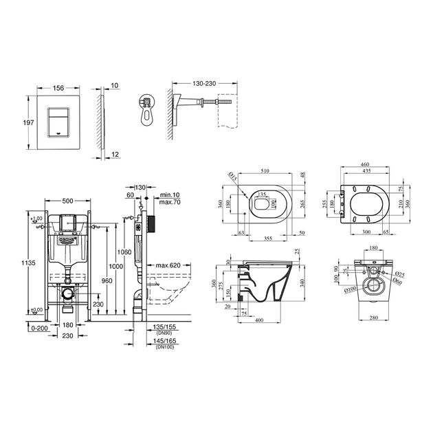 Комплект 4 в 1: Инсталяция GROHE Rapid SL + Унитаз Kroner Armada RIMLESS, фото , изображение 2 | SNABZHENIE.com.ua Комплект 4 в 1: Инсталяция GROHE Rapid SL + Унитаз Kroner Armada RIMLESS, фото , изображение 2 | SNABZHENIE.com.ua