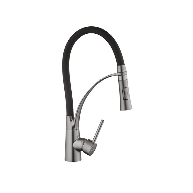 Смеситель кухонный Kroner KRP Ersel - GRP03393BLK, фото , изображение 4 | SNABZHENIE.com.ua