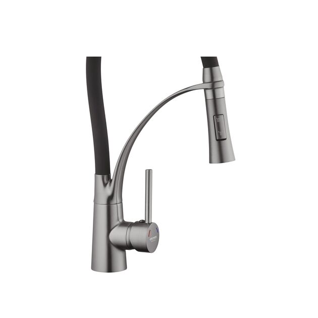 Смеситель кухонный Kroner KRP Ersel - GRP03393BLK, фото , изображение 5 | SNABZHENIE.com.ua