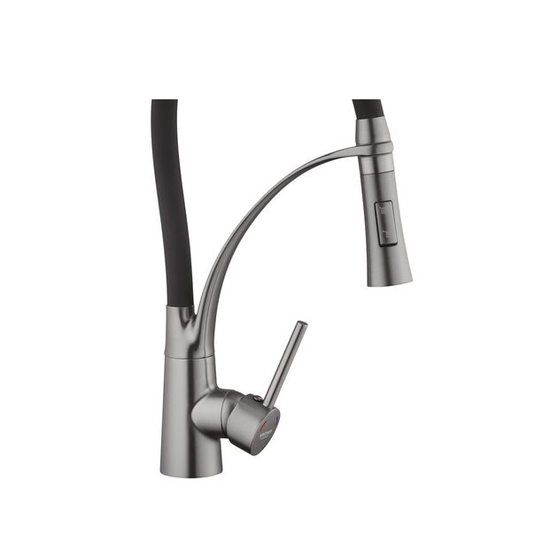 Смеситель кухонный Kroner KRP Ersel - GRP03393BLK, фото , изображение 6 | SNABZHENIE.com.ua