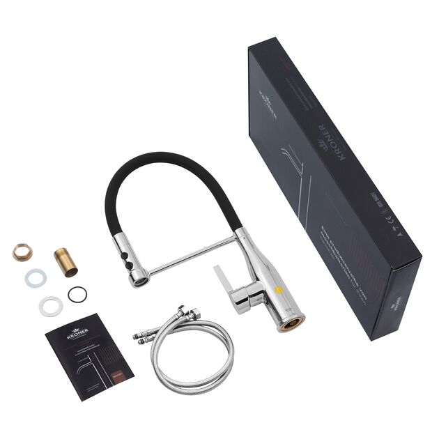 Смеситель кухонный Kroner KRP Ersel C03111BLK, фото , изображение 10 | SNABZHENIE.com.ua