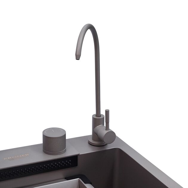 Кухонна мийка Kroner KRP Schwarze - SET7545NG PVD (3.0/0.8 мм), фото , зображення 8 | SNABZHENIE.com.ua Кухонна мийка Kroner KRP Schwarze - SET7545NG PVD (3.0/0.8 мм), фото , зображення 8 | SNABZHENIE.com.ua