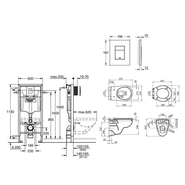 Комплект 4 в 1: Инсталяция Grohe + Унитаз Kroner Armada RIMLESS, фото , изображение 2 | SNABZHENIE.com.ua Комплект 4 в 1: Инсталяция Grohe + Унитаз Kroner Armada RIMLESS, фото , изображение 2 | SNABZHENIE.com.ua