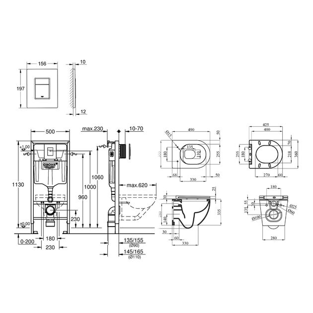 Комплект 4 в 1: Инсталляция Grohe + Унитаз Kroner безободковый RIMLESS, фото , изображение 2 | SNABZHENIE.com.ua Комплект 4 в 1: Инсталляция Grohe + Унитаз Kroner безободковый RIMLESS, фото , изображение 2 | SNABZHENIE.com.ua