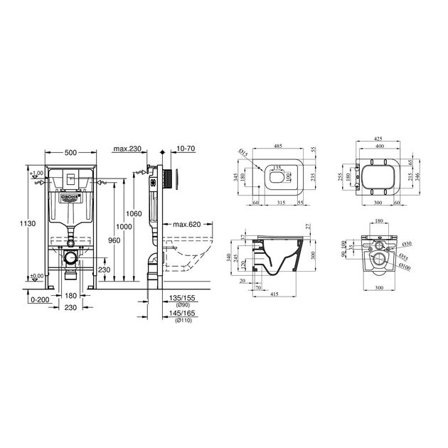 Комплект 4 в 1: Инсталляция Grohe + Унитаз Kroner Eifel безободковый, фото , изображение 2 | SNABZHENIE.com.ua Комплект 4 в 1: Инсталляция Grohe + Унитаз Kroner Eifel безободковый, фото , изображение 2 | SNABZHENIE.com.ua