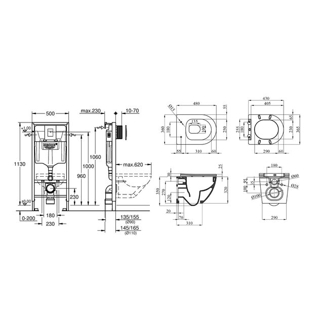 Комплект 4 в 1: Инсталляция Grohe Rapid SL + Унитаз Kroner Harz TORNADO, фото , изображение 2 | SNABZHENIE.com.ua Комплект 4 в 1: Инсталляция Grohe Rapid SL + Унитаз Kroner Harz TORNADO, фото , изображение 2 | SNABZHENIE.com.ua