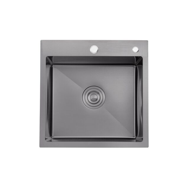 Кухонна мийка Kroner KRP Schwarze - 4545HM PVD (3.0/1.0 мм), фото  | SNABZHENIE.com.ua Кухонна мийка Kroner KRP Schwarze - 4545HM PVD (3.0/1.0 мм), фото  | SNABZHENIE.com.ua