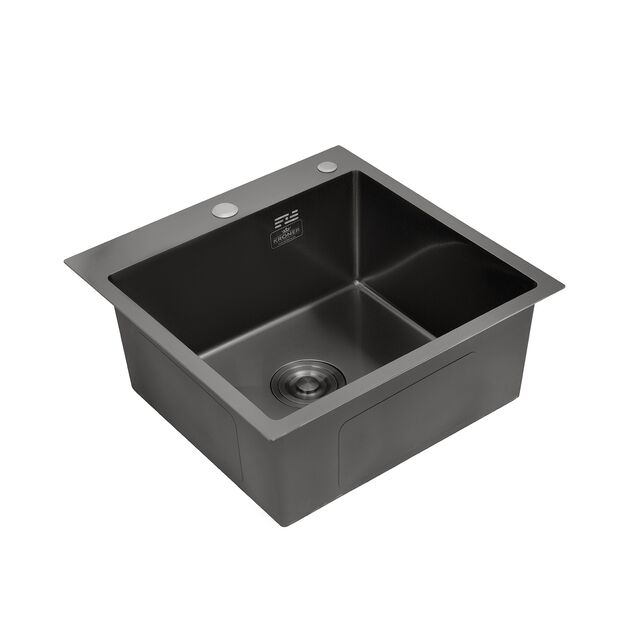 Кухонна мийка Kroner KRP Schwarze - 4545HM PVD (3.0/1.0 мм), фото , зображення 3 | SNABZHENIE.com.ua Кухонна мийка Kroner KRP Schwarze - 4545HM PVD (3.0/1.0 мм), фото , зображення 3 | SNABZHENIE.com.ua