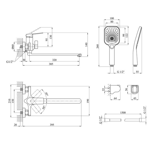 Змішувач для ванни Kroner KRP Makon - C070, фото , зображення 2 | SNABZHENIE.com.ua Змішувач для ванни Kroner KRP Makon - C070, фото , зображення 2 | SNABZHENIE.com.ua