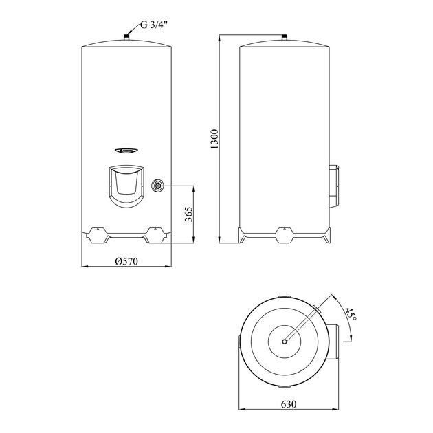 Водонагрівач Ariston ARI 200 STAB 570 THER MO EU з мокрим ТЕНОМ 3000595, фото , зображення 2 | SNABZHENIE.com.ua Водонагрівач Ariston ARI 200 STAB 570 THER MO EU з мокрим ТЕНОМ 3000595, фото , зображення 2 | SNABZHENIE.com.ua